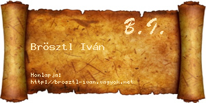 Brösztl Iván névjegykártya
